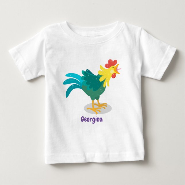 Camiseta De Bebé Ilustracion de personalizado de gallo de entrego g (Anverso)