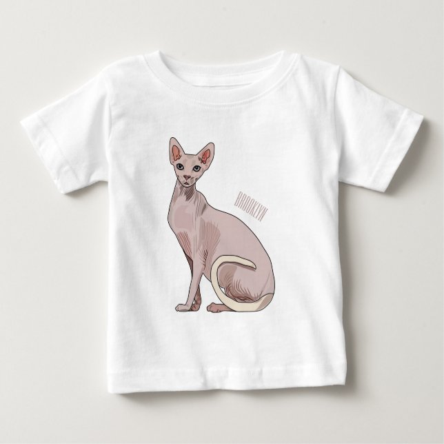 Camiseta De Bebé Ilustracion de personalizado de gatos Sfinx (Anverso)