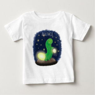 Camiseta De Bebé ilustracion de personalizado de gusano verde liso