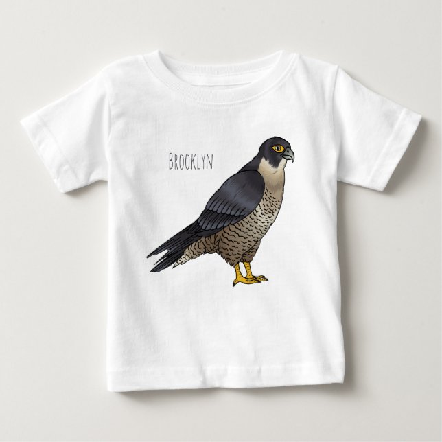 Camiseta De Bebé Ilustracion de personalizado de halcón peregrino (Anverso)