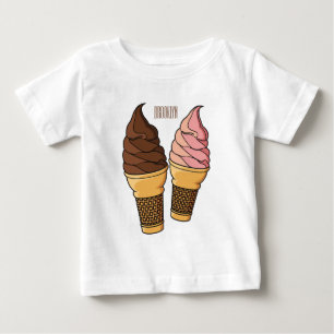 Camiseta De Bebé Ilustracion de personalizado de helado de cono