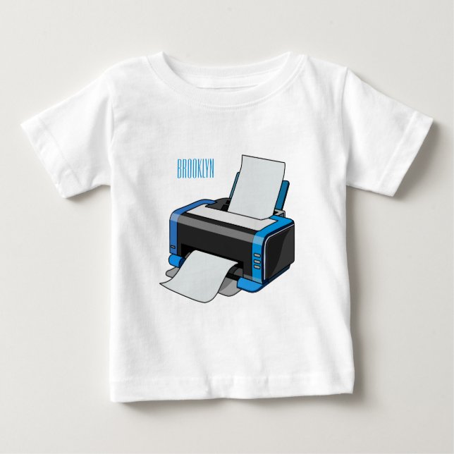Camiseta De Bebé Ilustracion de personalizado de impresora (Anverso)