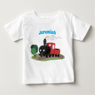 Camiseta De Bebé Ilustracion de personalizado de locomotora de trac