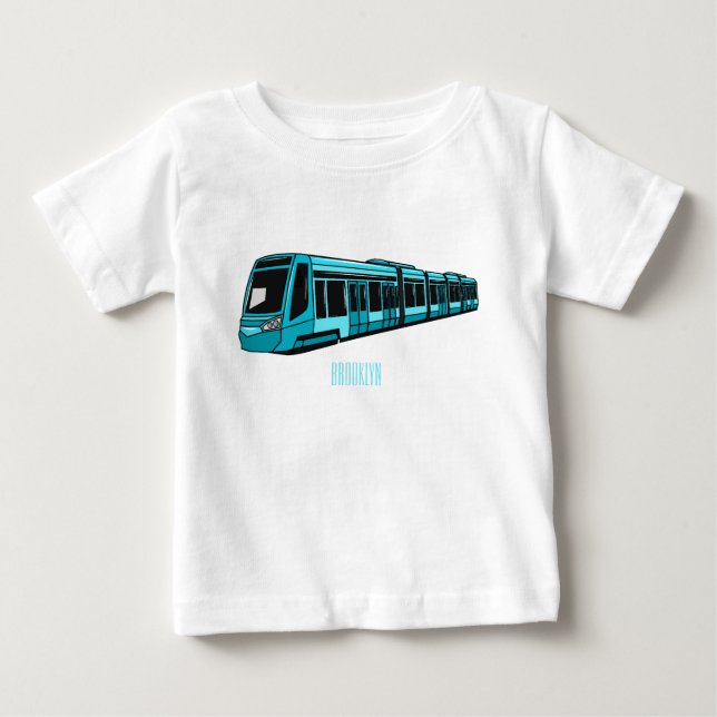 Camiseta De Bebé Ilustracion de personalizado de locomotora eléctri (Anverso)