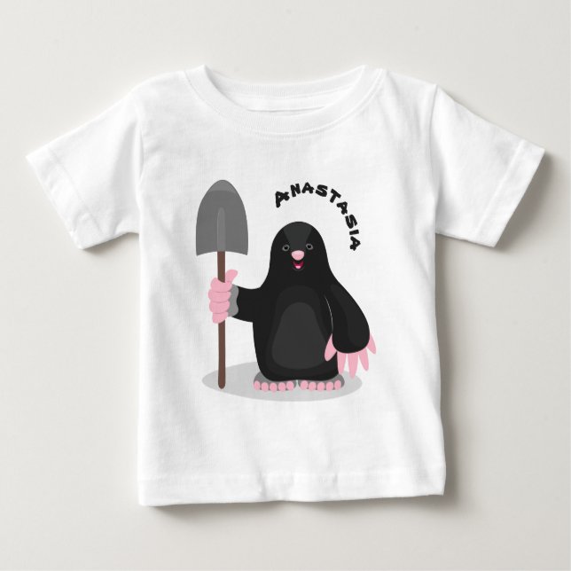 Camiseta De Bebé Ilustracion de personalizado de lunar feliz (Anverso)