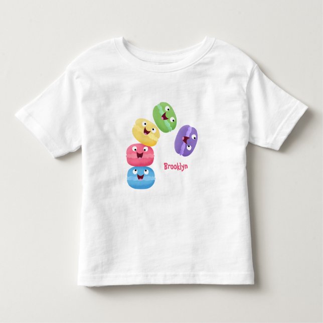 Camiseta De Bebé Ilustracion de personalizado de macarons graciosos (Anverso)
