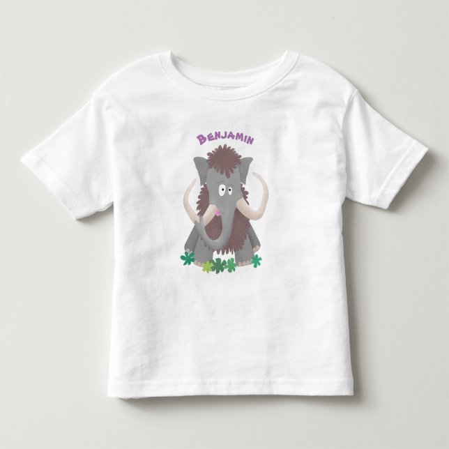 Camiseta De Bebé Ilustracion de personalizado de mamut bobo gracios (Anverso)