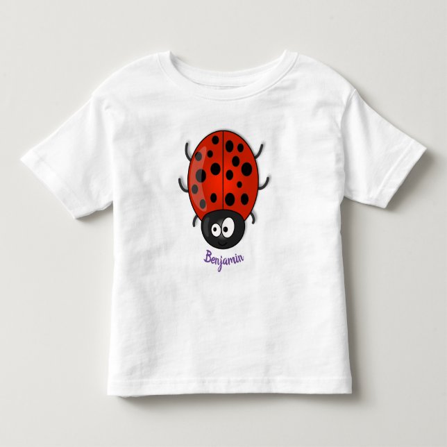 Camiseta De Bebé Ilustracion de personalizado de mariquita roja fel (Anverso)