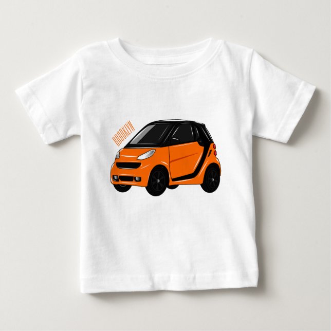 Camiseta De Bebé Ilustracion de personalizado de micro coches (Anverso)