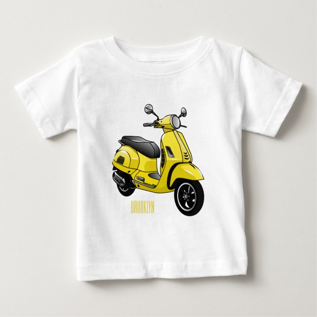 Camiseta De Bebé Ilustracion de personalizado de motocicleta con ci (Anverso)