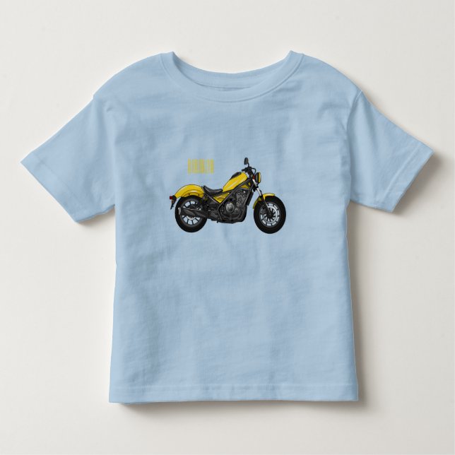Camiseta De Bebé Ilustracion de personalizado de motocicleta de cru (Anverso)