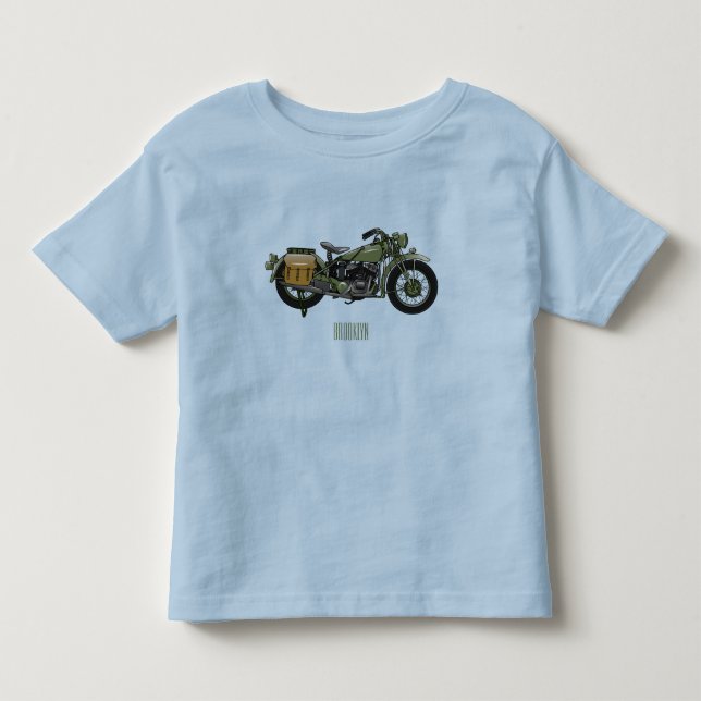 Camiseta De Bebé Ilustracion de personalizado de motocicleta de cru (Anverso)