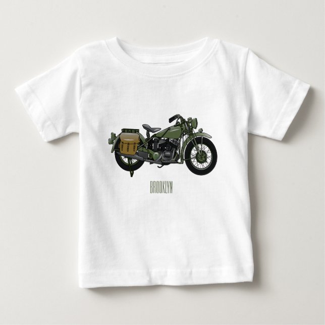 Camiseta De Bebé Ilustracion de personalizado de motocicleta de cru (Anverso)