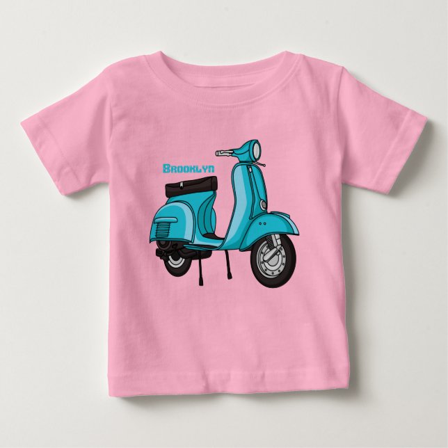 Camiseta De Bebé Ilustracion de personalizado de motocicletas con c (Anverso)