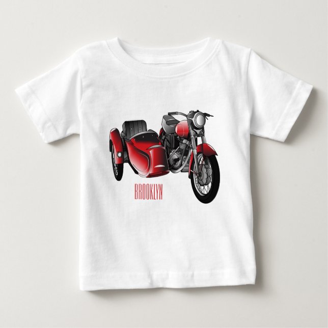 Camiseta De Bebé Ilustracion de personalizado de motocicletas Sidec (Anverso)