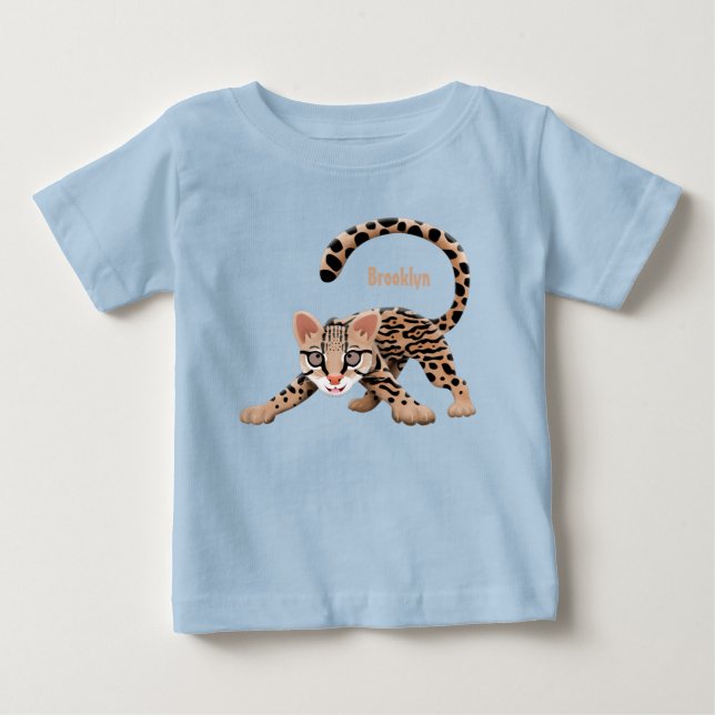 Camiseta De Bebé Ilustracion de personalizado de ocelot de Cute (Anverso)