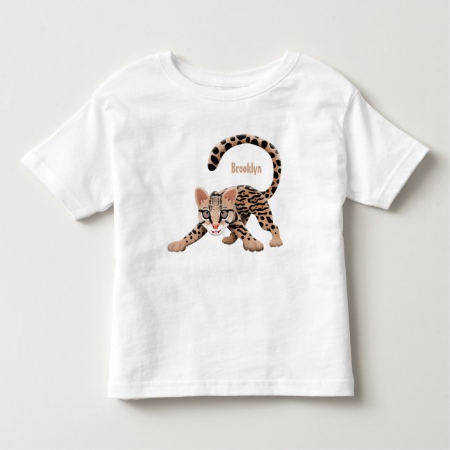 Camiseta De Bebé Ilustracion de personalizado de ocelot de Cute (Anverso)