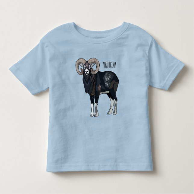 Camiseta De Bebé Ilustracion de personalizado de ovino Mouflon (Anverso)