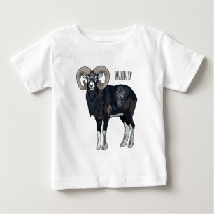 Camiseta De Bebé Ilustracion de personalizado de ovino Mouflon