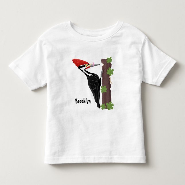Camiseta De Bebé Ilustracion de personalizado de pájaros carpintero (Anverso)