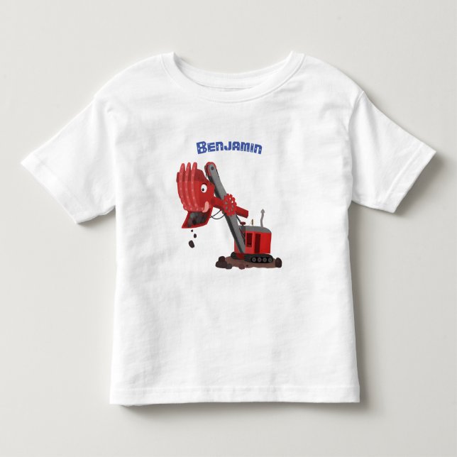 Camiseta De Bebé Ilustracion de personalizado de pala de vapor roja (Anverso)