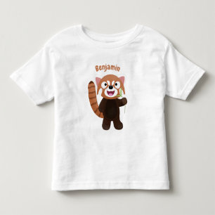 Camiseta De Bebé Ilustracion de personalizado de panda rojo