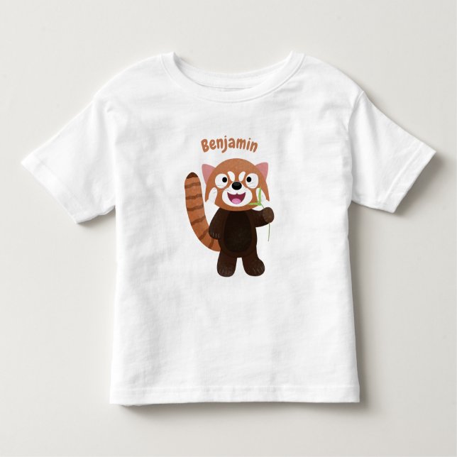 Camiseta De Bebé Ilustracion de personalizado de panda rojo (Anverso)