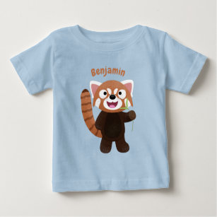 Camiseta De Bebé Ilustracion de personalizado de panda rojo
