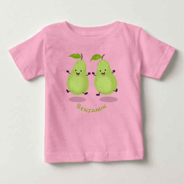 Camiseta De Bebé Ilustracion de personalizado de par de pera cúpula (Anverso)