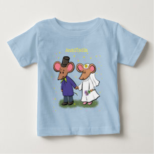 Camiseta De Bebé Ilustracion de personalizado de pareja de ratones