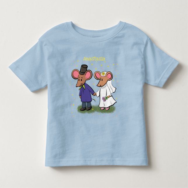 Camiseta De Bebé Ilustracion de personalizado de pareja de ratones (Anverso)