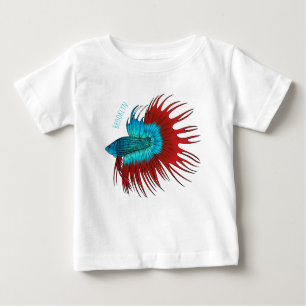 Camiseta De Bebé Ilustracion de personalizado de peces de cola cruz