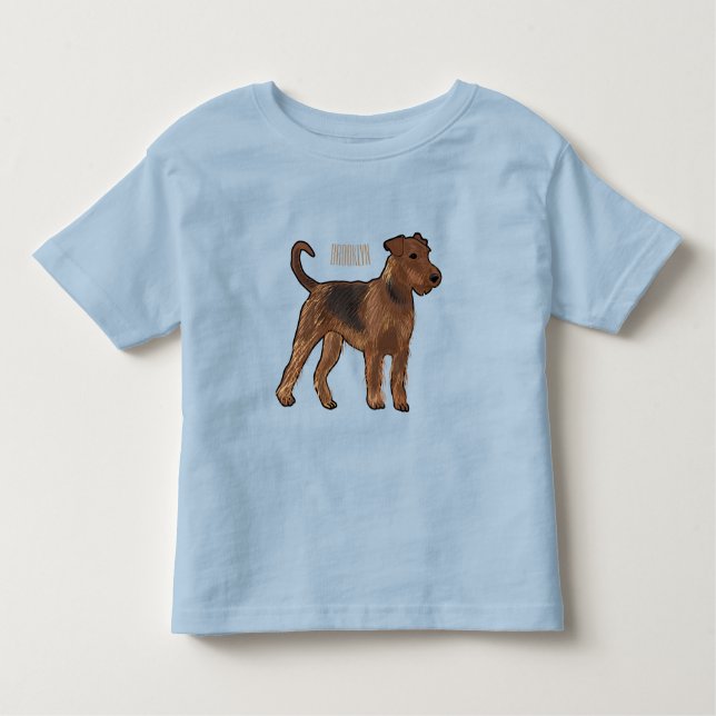 Camiseta De Bebé Ilustracion de personalizado de perro Airedale ter (Anverso)