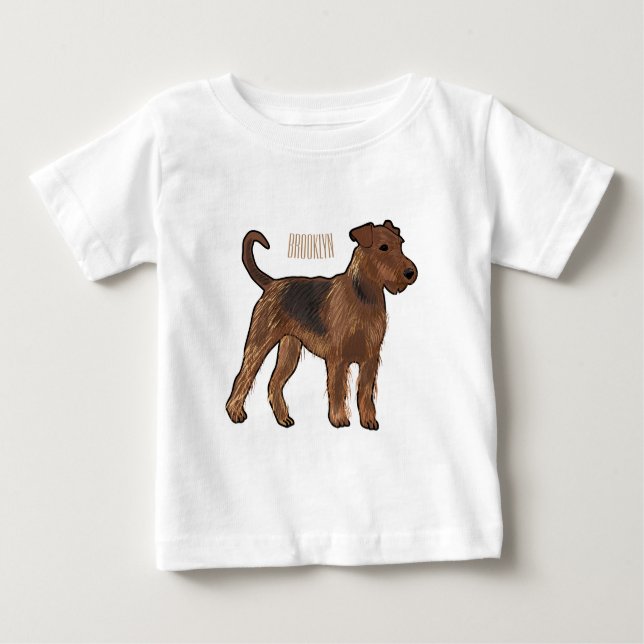 Camiseta De Bebé Ilustracion de personalizado de perro Airedale ter (Anverso)