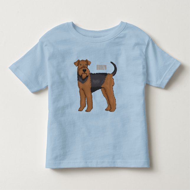 Camiseta De Bebé Ilustracion de personalizado de perro Airedale ter (Anverso)