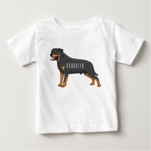Camiseta De Bebé Ilustracion de personalizado de perro de Rottweile