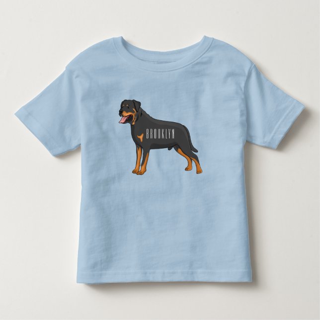 Camiseta De Bebé Ilustracion de personalizado de perro de Rottweile (Anverso)