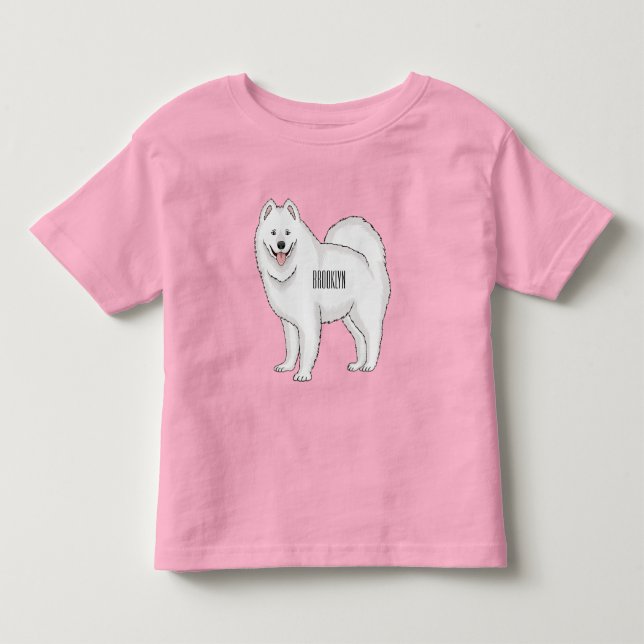 Camiseta De Bebé Ilustracion de personalizado de perro de Samoyed (Anverso)