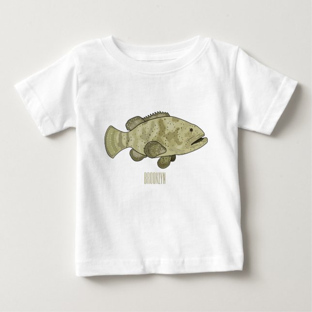 Camiseta De Bebé Ilustracion de personalizado de pescado de grupo (Anverso)