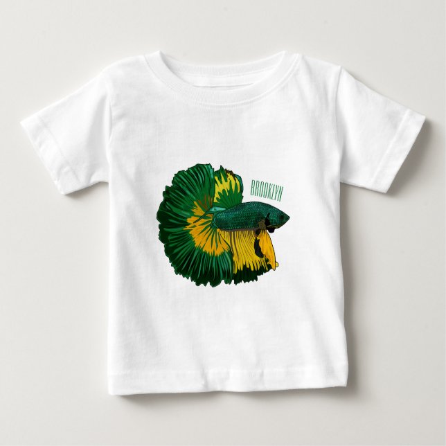 Camiseta De Bebé Ilustracion de personalizado de pescado de lucha s (Anverso)