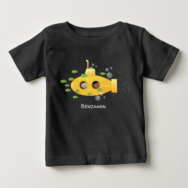 Camiseta De Bebé Ilustracion de personalizado de pescado submarino  (Anverso)