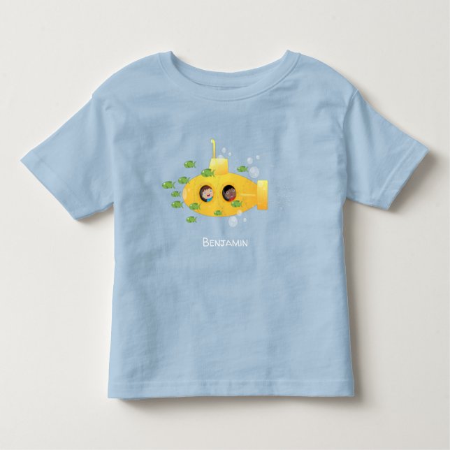 Camiseta De Bebé Ilustracion de personalizado de pescado submarino  (Anverso)