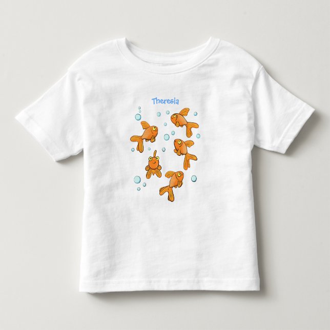 Camiseta De Bebé Ilustracion de personalizado de pez dorado naranja (Anverso)