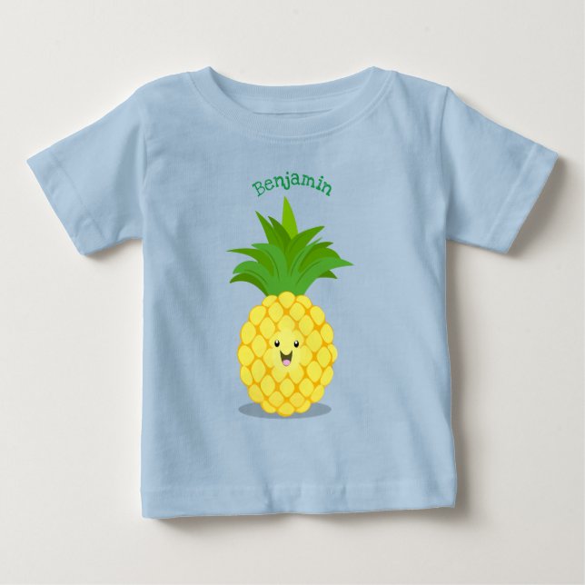 Camiseta De Bebé Ilustracion de personalizado de piña cuta (Anverso)