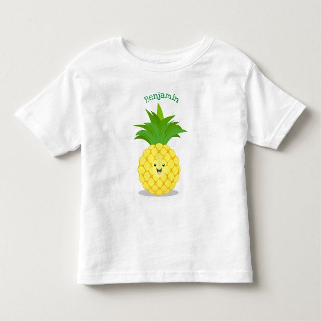 Camiseta De Bebé Ilustracion de personalizado de piña cuta (Anverso)