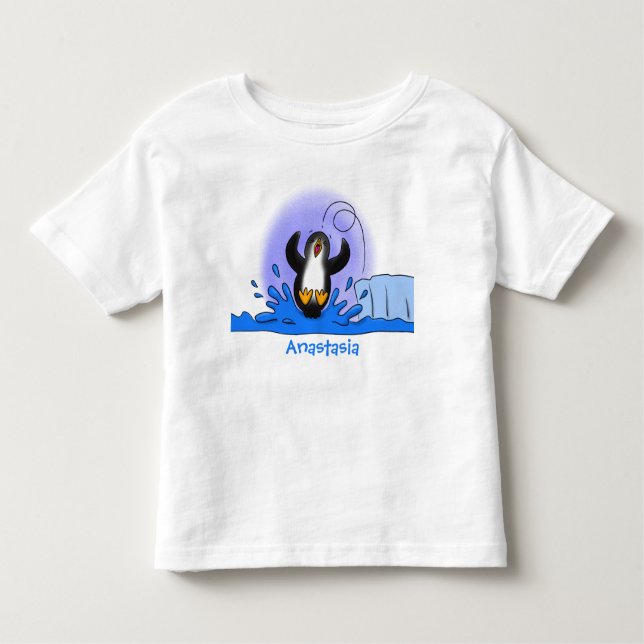Camiseta De Bebé Ilustracion de personalizado de pingüino puenteado (Anverso)