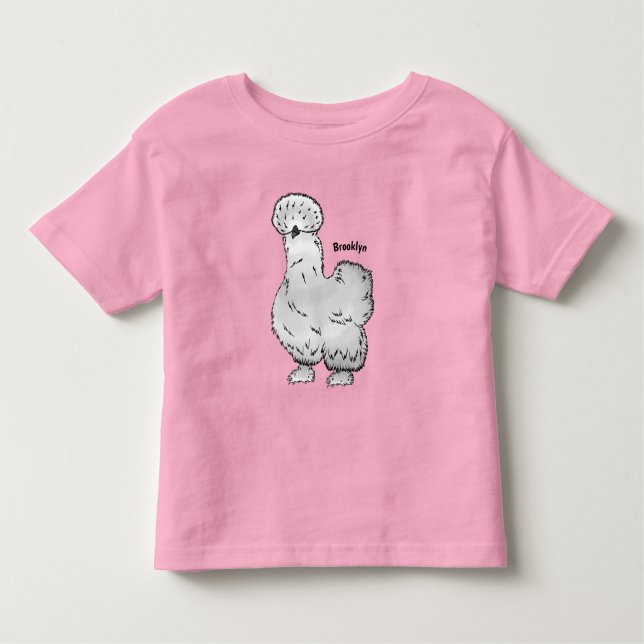 Camiseta De Bebé Ilustracion de personalizado de pollo de Silkie (Anverso)