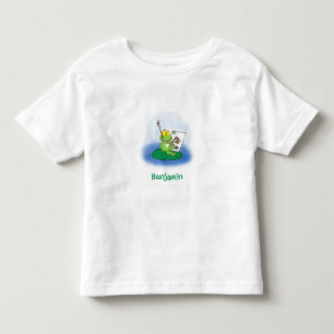 Camiseta De Bebé Ilustracion de personalizado de rana verde lindo