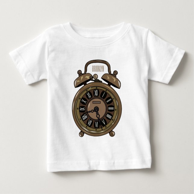 Camiseta De Bebé Ilustracion de personalizado de reloj de alarma (Anverso)
