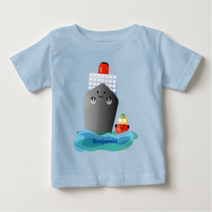 Camiseta De Bebé Ilustracion de personalizado de remolcador de barc